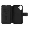 Ādas maciņš iPhone 16, melns