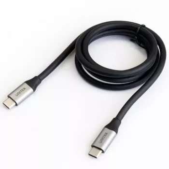 USB-C uz USB-C datu un uzlādes kabelis Unitek C14082ABK 1 m, USB 3.2 Gen 2 (10 Gbit/s), 100 W PD, melns