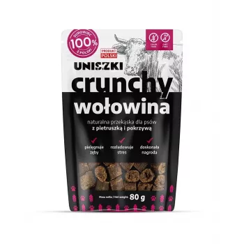 UNISZKI Crunchy Beef with Parsley and Nettle - Suņu kārums - 80g