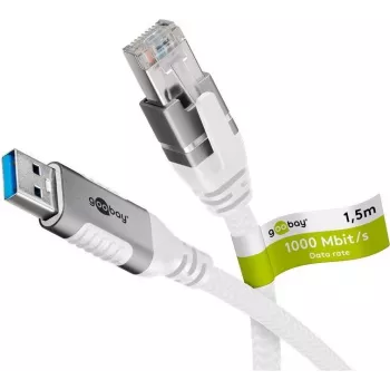Tīkla kabelis Goobay 74158 USB A uz RJ-45 Cat6 1.5m Balts