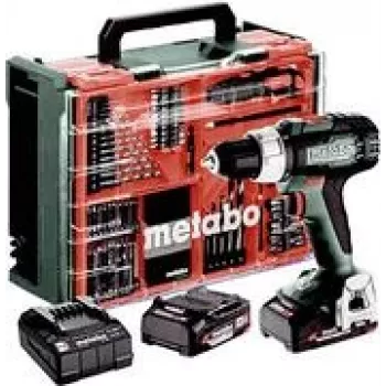 Bezvadu skrūvgriezis METABO BS 18 L 60/26Nm ar 2x 2,0Ah baterijām un 74 piederumiem koferī