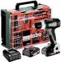 Bezvadu skrūvgriezis METABO BS 18 L 60/26Nm ar 2x 2,0Ah baterijām un 74 piederumiem koferī