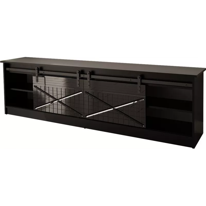 RTV GRANERO 200x56.7x35 melns/melns glancēts Skapis