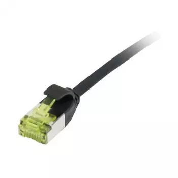 Savienojuma kabelis RJ45, CAT6A 500MHz, 0,15m, melns, U/FTP, plāns apaļš d=3,8mm, TPE/LSZH (Superflex), AWG32, ar Cat.7 neapstrādātu kabeli, Synergy 21 (S217310V3)