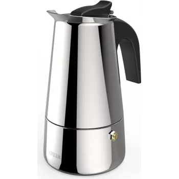 Xavax Stovetop Espresso Maker nerūsējošais tērauds 4 tasītēm, plīts virsmas kanna, iesk. indukciju, 200ml (00111274)