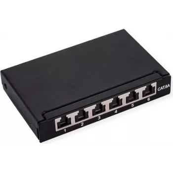 ROLINE Mini-Patchpanel 6xRJ45 Ekranēts Cat.6A/Kl.EA 0.5HE (26.11.0299)