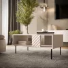 Kafijas galdiņš Cama LUCCA sols/galds 100x55x46 cashmere, taisnstūra pelēka virsma