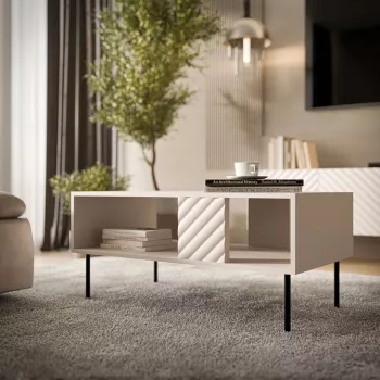 Kafijas galdiņš Cama LUCCA sols/galds 100x55x46 cashmere, taisnstūra pelēka virsma