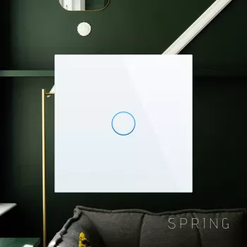 Touch Wall Switch Spring 3-Gang Glass White — Model 0