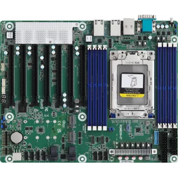 Servera mātesplate ASRock ROMED8-2T/BCM, AMD EPYC 7003, Socket SP3, ATX, 8× DDR4 DIMM, 3× RJ-45, 10× SATA III, 7× PCIe x16 Gen4