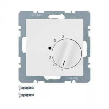 Termostata rotācijas slēdzis Berker 20268989, balts, AC 250 V, 50–60 Hz