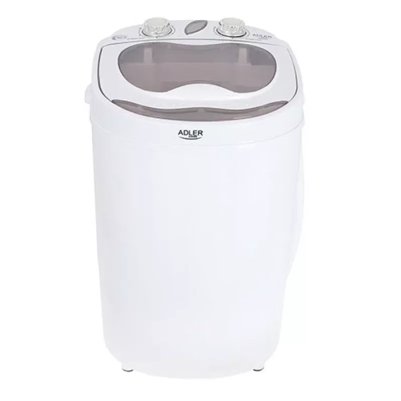 Veļas mazgājamā mašīna ar augšējo ielādi Adler AD 8055, portatīva, 3 kg ietilpība, krēmkrāsa, rotācijas vadība, 150 W