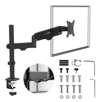 Monitora stiprinājums MACLEAN MC-135 gāzes atspere 17 inch–32 inch ekrāniem, slodze 2–10 kg, melns