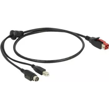 USB kabelis DeLOCK 85487 USB 2.0 1m USB B Melns