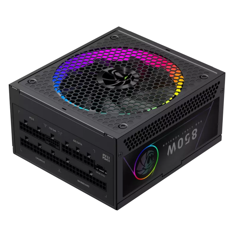 Gamemax RGB PRO 850G barošanas bloks, 850W, 80 PLUS Gold, modulārs