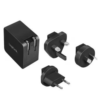 Mobilās ierīces lādētājs LogiLink PA0302 Universāls Melns AC Ātrā uzlāde