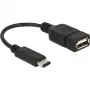 USB kabelis DeLOCK 65579 USB 2.0 0,15 m USB-C USB-A Melns