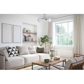 Activejet Classic griestu lustra piekaramā lampa IRMA niķeļa trīskāršā 3xE27 viesistabai