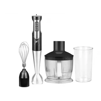 Rokas blenderis LAFE BRK-003A, 800 W, melns/sudrabs, nerūsējošā tērauda asmens, 0,6 L bļoda, 0,5 L krūze