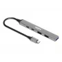 PORT Connect USB-C centrmezgls 900163 4x USB-A + 100W PD 5000 Mbit/s Sudrabs