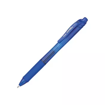 Pentel Energel X – Ievelkamā želejveida pildspalva – Zila – Caurspīdīgs korpuss – Plastmasa/gumija – Abpusēji lietojama