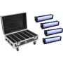 Eurolite komplekts ar 4x AKKU Bar-6 Glow QCL un uzlādes koferi