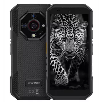 Viedtālrunis UleFone Armor X32 — 5.65 collu (14.3 cm), Android 14, 6 GB RAM, 128 GB, 48 MP trīskāršā kamera, 5500 mAh, IP68/IP69K, Divas SIM, Melns