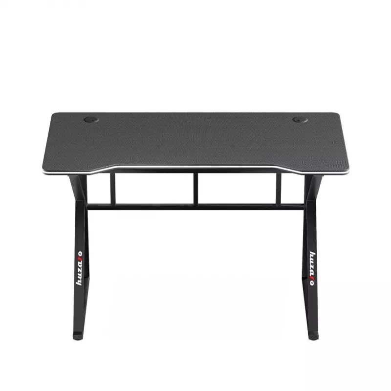 Spēļu galds huzaro Hero 1.6 Melns — taisna MDF/oglekļa virsma 1200×600×750 mm, metāla rāmis