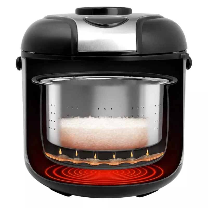 Rīsu plīts GASTROBACK Rice Control Low Carb & Steam, 3 L, 450 W, melna/nerūsējošais tērauds