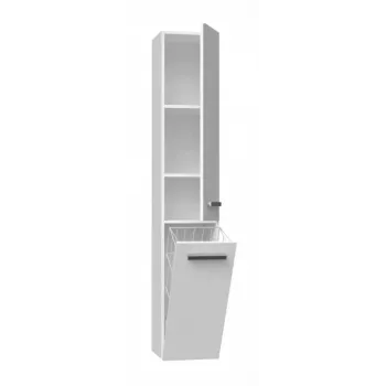 Bathroom cabinet NEL IV 31x30x174 cm, balts, spīdīgs