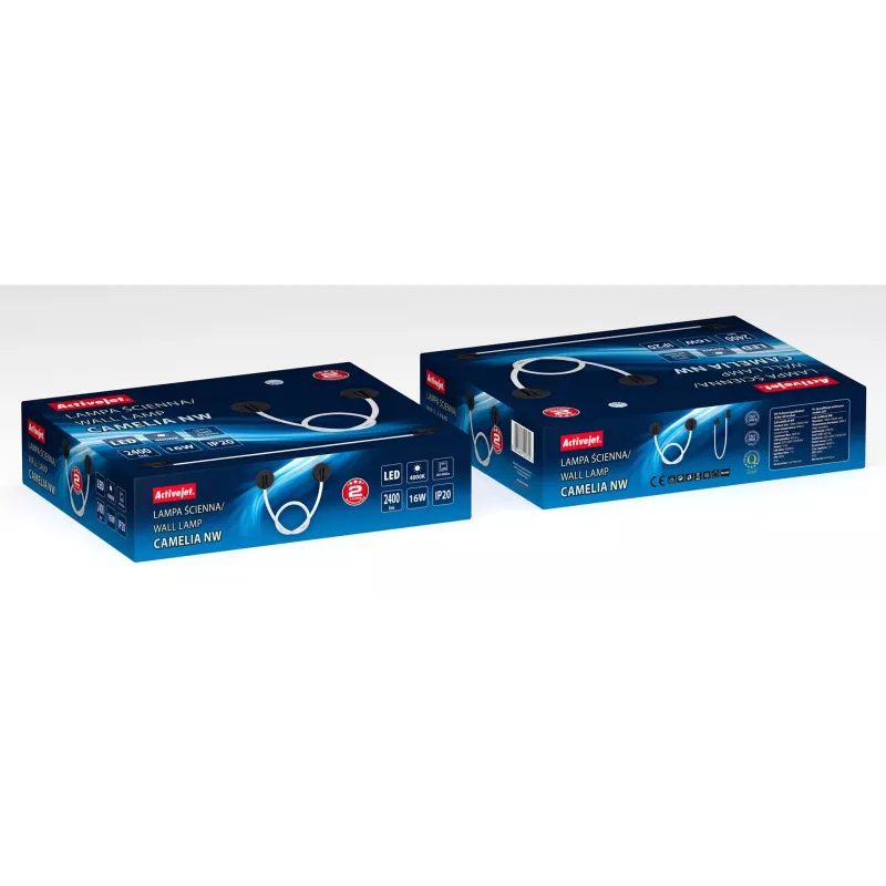 LED sienas lampa ActiveJet AJE-CAMELIA NW — 2400 lm, 4000 K, 16 W, melna, 1580×120×65 mm, IP20