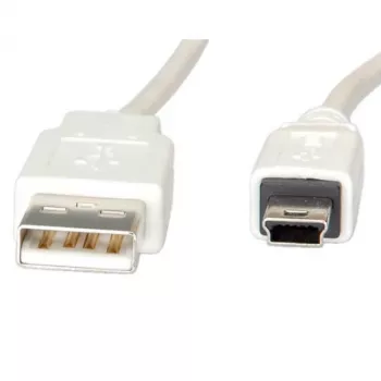 VALUE USB kabelis - USB (tēviņš) uz Mini-USB, B tips (tēviņš) - USB 2.0 - 80 cm - Balts (11.99.8708)