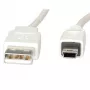 VALUE USB kabelis - USB (tēviņš) uz Mini-USB, B tips (tēviņš) - USB 2.0 - 80 cm - Balts (11.99.8708)