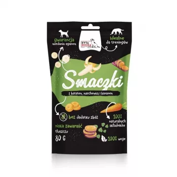 Suņu kārumi SYTA MICHA Vege Sweet Potato Carrot Banana, hipoalerģiski treniņu kārumi, 80 g
