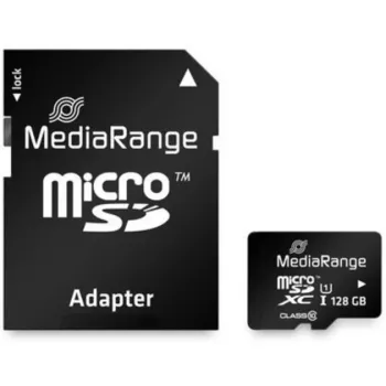 MediaRange MR945 microSDXC atmiņas karte 128GB UHS-I Class10 + SD adapteris melna