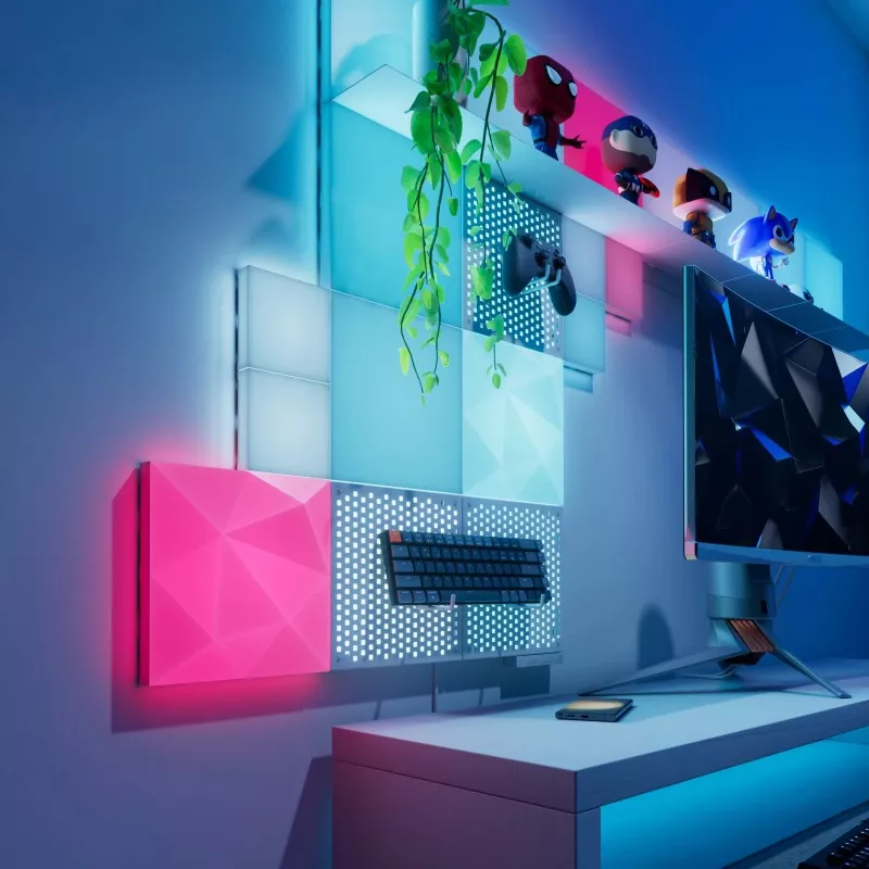 LED paneļa gaisma Nanoleaf N8100K02-6BS — Square RGB, 6 gab., AC 100–240 V, sienas stiprinājums