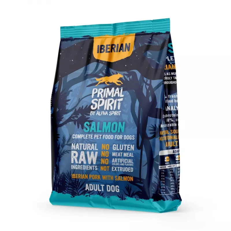 PRIMAL SPIRIT Iberian 70% Lasis – pusmitra suņu barība – 1 kg