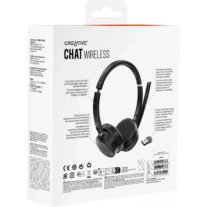 Creative Labs Headset Chat Wireless - bezvadu austiņas ar ANC