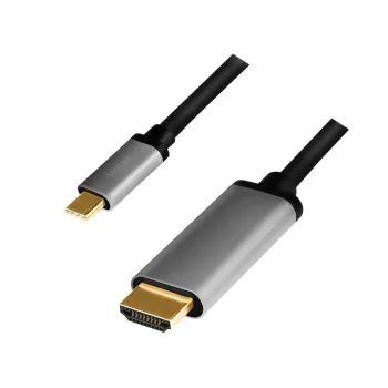 LogiLink CUA0101 USB 3.2 Gen1 Type-C uz HDMI-A kabelis 1,8m Pelēks Melns