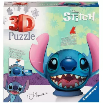 Ravensburger Disney Stitch 3D Puzle Bērniem no 6 Gadiem - 72 Gabali - Līme Nav Nepieciešama - Lieldienu Dāvana Bērniem