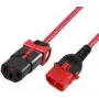 ACT strāvas kabelis C13 IEC Lock+ - C14 IEC Lock Dual Locking sarkans 3 m, PC3617