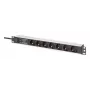 Digitus DN-95441 strāvas sadales bloks PDU 7 kontaktligzdas 1U Melns Sudrabs