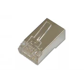 DIGITUS DN-MO-8-8-SRS modulārais RJ-45 spraudnis apaļam ekranētam kabelim, caurspīdīgs, iepakojumā 100 gab.