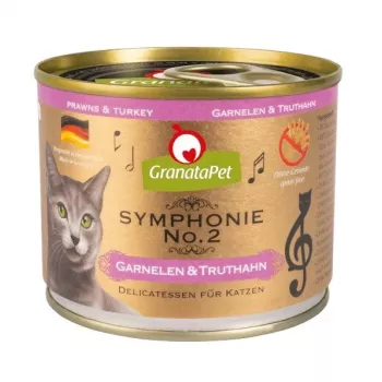 Slapjā barība kaķiem Fox4Pets Symphonie No.2 Garneles un Tītars 200 g, pilnvērtīga pieaugušo barība, olbaltumvielas 11%, tauki 5.7%, mitrums 80%