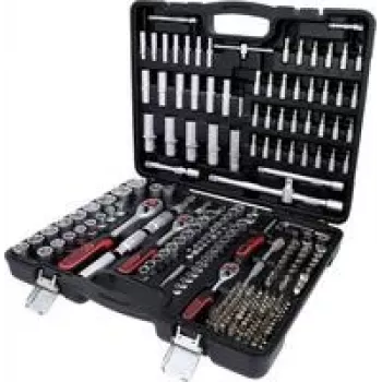 Komplekts ks tools 917.0255 — 255 daļu ligzdu un piederumu komplekts 1/4 inch, 3/8 inch, 1/2 inch piedziņām