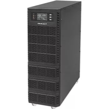Qoltec 52284 Nepārtrauktās barošanas avots UPS | 10kVA | 10000W | Jaudas koeficients 1.0 | LCD | EPO | USB | On-line