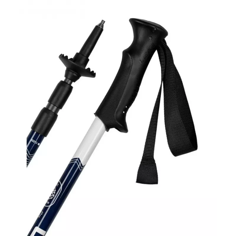 Trekking nūjas Leki EAGLE zili-baltas regulējamas alumīnija 3 segmentu 110–145 cm, 270 g