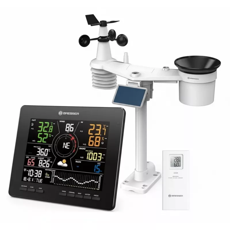Laikapstākļu stacija Bresser 7003800 7-in-1 bezvadu iekštelpu/āra temperatūras un mitruma monitors