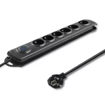 Pārsprieguma aizsargs Qoltec 50112 Melns 6 kontaktligzdas 230V 3m