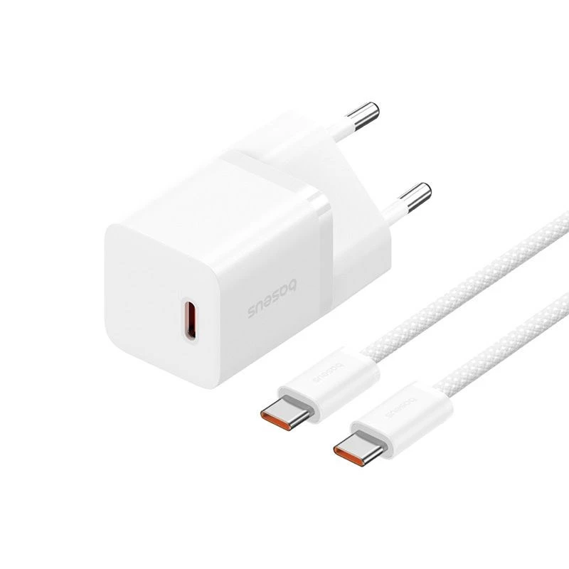 Baseus P10110902213-01 USB-C GaN5 mini 30W sienas lādētājs Balts